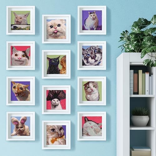 LuwoArte 12 Pack Funny Meme Cats Diamond Art Kits for Adults Beginners - Image 4
