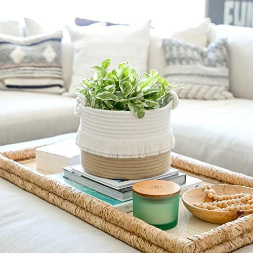 NaturalCozy 3-Piece Decorative Storage Basket Set – Cotton Rope Woven Baskets for Organizing! Small Basket for Nursery Baby Stuff, Gift Basket, Montessori, Dog Toy Bin, Cat Basket, Bathroom Shelves - Image 5