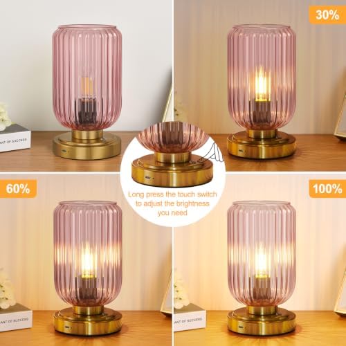 LightRound Cordless Table Lamp for Bedroom, Touch Stepless Dimmable - Image 3