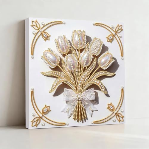 5D DIY Pearl Painting with Frame Floral Theme Handmade Healing Home Wall Decoration Creative 9.84x9.84in Tools -2PCS-3 - Image 7