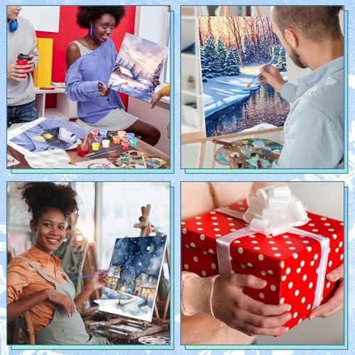 Zhanmai 12 Set Paint and Sip Kit for Adult 8''x10'', Winter Sonw - Image 4
