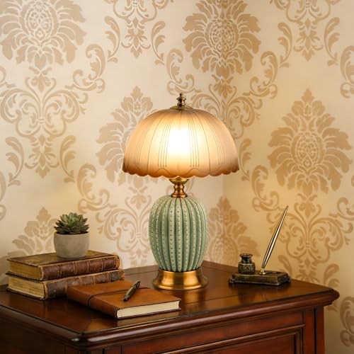 Vintage Green Ceramic Cactus Small Table Lamp for Bedroom - Image 7