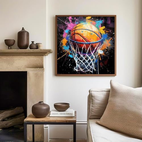 Basketball Paint by Numbers Kit for Kids, with Frame and Easel, 8x8 inch - Image 3