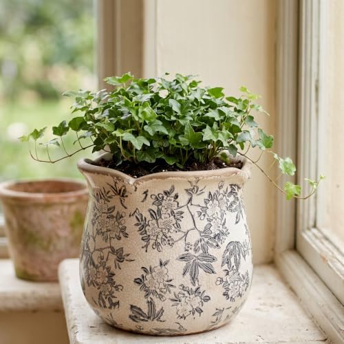Vintage Ceramic Planter & Utensil Holder for Kitchen Counter, Rustic Gray - Image 2