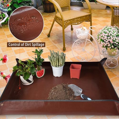 39.5"x 31.5" Large Repotting Mat for House Plant Transplanting and Potting Soil Control Portable Gardening Tray Plant Gifts for Plant Lovers - Image 3