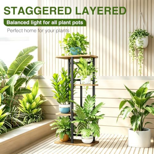 LINZINAR Plant Stand Indoor 4 Tier Metal Corner Tall Flower Shelf - Image 4