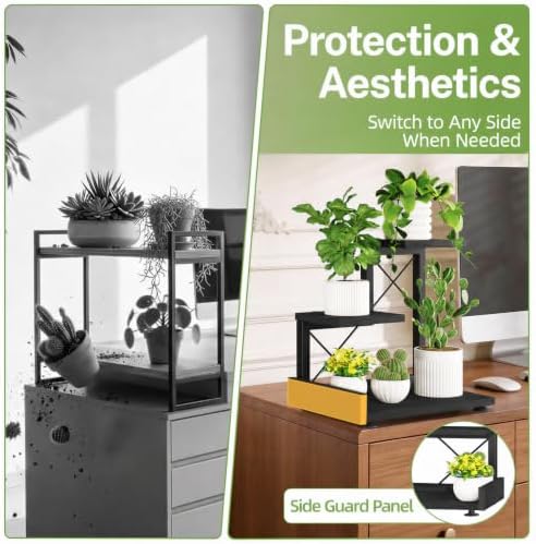 iDavosic.ly Table Top Small Plant Stand, Succulent Holder for Desk, Black - Image 5