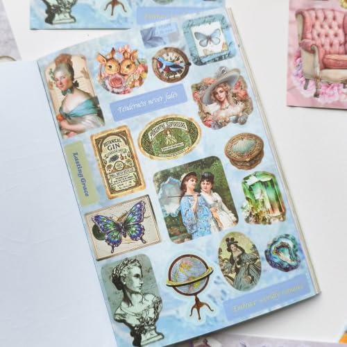 Vintage Sticker Book 500+ Stickers 30 Pages for Journaling Scrapbooking - Image 4