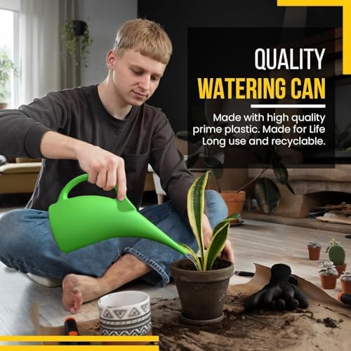 2 Pack 1/2 Gallon Green Watering Can – Small Plastic Plant Waterer for Indoor & Outdoor Use – Lightweight Garden Tool with Easy Pour Spout – Ideal for Flowers, Herbs & Lawns - Image 4