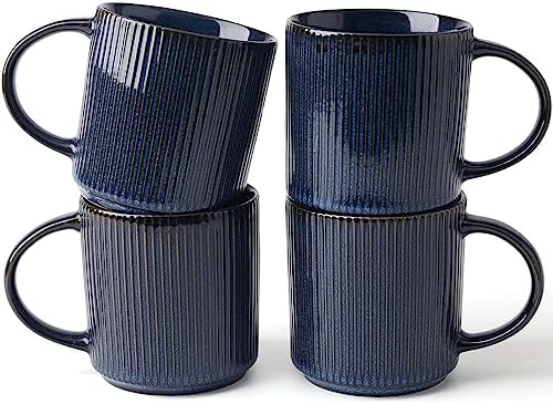 famiware Coffee Mug Set of 4, Star 12 oz Ceramic Mugs Cups Set with Handle by Famiware