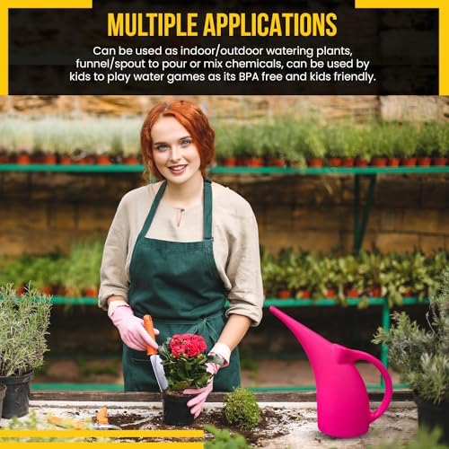 KP KOOL PRODUCTS 1 Pack Half (1/2) Gallon House Plant Watering can - Small Water can with Long spout - Indoor Watering can for Outdoor Plants and Garden - BPA Free Plastic (Pink) - Image 4