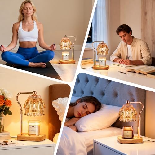 Candle Warmer Lamp with Timer - Flower Electric Wax Melter Warmer Adjustable Height for Jar Candles, Gift for Women, Mom, Christmas, Birthday,Home Decor - Image 7