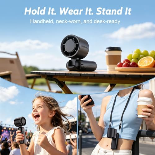 Portable Handheld Turbo Fan, 5000mAh USB-C Rechargeable Mini Pocket Fan - Image 6