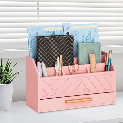 Desk Organizer with Drawer, Countertop Bill Mail Organizer and File Storage - Image 4
