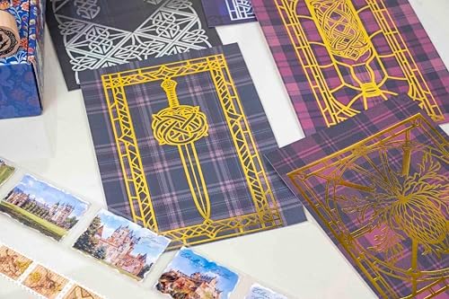 Scotland Box – 9-Piece Scottish Craft Set with Landscapes Transparent Tape, Washi, Clear Stamps, Wooden Stamp, Tartan Stickers, Watercolor Transfers, Paper & Foil for Journals, Planners & DIY Projects - Image 7