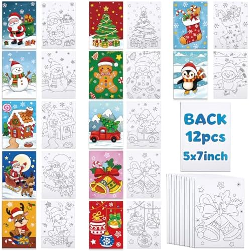Louise Maelys Christmas Pre Drawn Canvas to Paint for Kids by LouiseMaelys