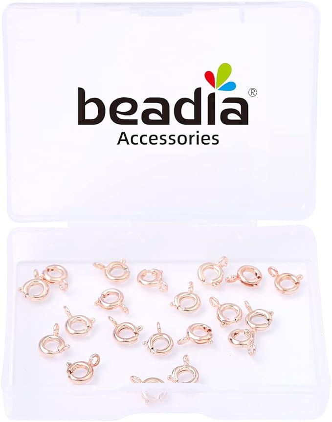 Rose Gold Plated Spring Clasps Non Tarnish 6mm 20pcs for Jewelry Making Findings