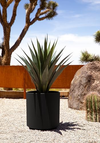 Veradek Round Demi Planter Pots for Indoor/Outdoor Garden Use, Made from Plastic-Concrete Mix with Drainage Holes, Perfect for Small to Large Succulent Plants, Flowers, Modern Interior Plants - Image 6