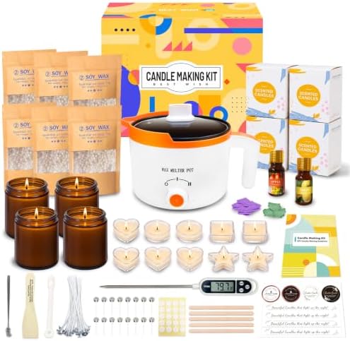 Complete Soy Candle Making Kit with Wax Melter for Beginners & Adults by WcoDusak