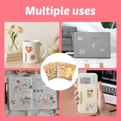 4 Pack Japanese Sticker Book, Kawaii Stickers, Die-Cut Cute Food & Janpan Style Aesthetic Stickers for Journaling, Scrapbooking, Planners, Junk Journal Supplies - Image 4