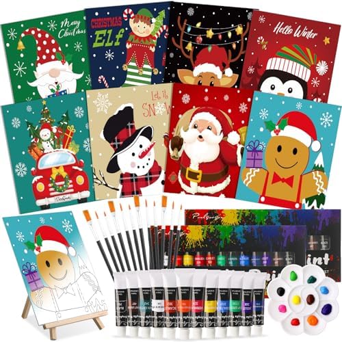 Cholemy 36 Pcs Paint and Sip Kit Gift for Adults 8''x10'',Christmas B by Cholemy