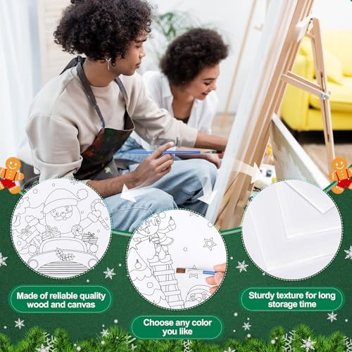 Sherr 140 Pcs 20 Set Pre Drawn Canvas Painting Kit, Christmas - Image 3