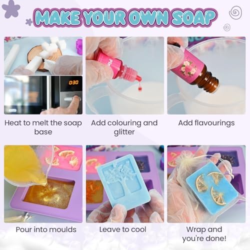 Jcoos Soap Making Kit, Soap Making Kit for Adults - Shea Butter Glycerin Melt and Pour Soap Base, Molds, Dye, Fragrances, Dried Flowers, DIY Craft for Beginners Girls Crafts - Image 4
