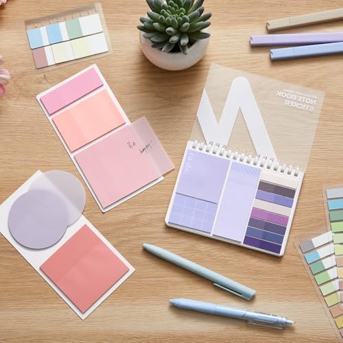 Jutom 41 Pcs Aesthetic Book Annotation Kit with Pencil Bag Bible Journaling Kit Notebook Sticky Note Tab Highlighter Black Ink Pen Page Marker School Office Supplies Bible Lover Gift(Purple) - Image 6