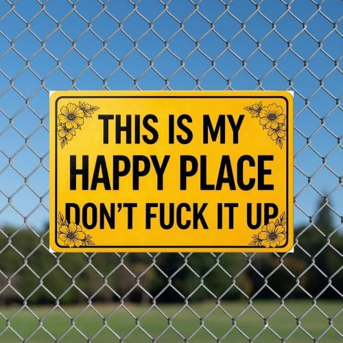 Vintage Happy Place Metal Sign,Retro Funny Home Tin Sign,Wall Aesthetics for Bar Pub Club Cafe Living Room Kitchen Restaurant Shop Office,8x12 Inches (Happy Place-02) - Image 3