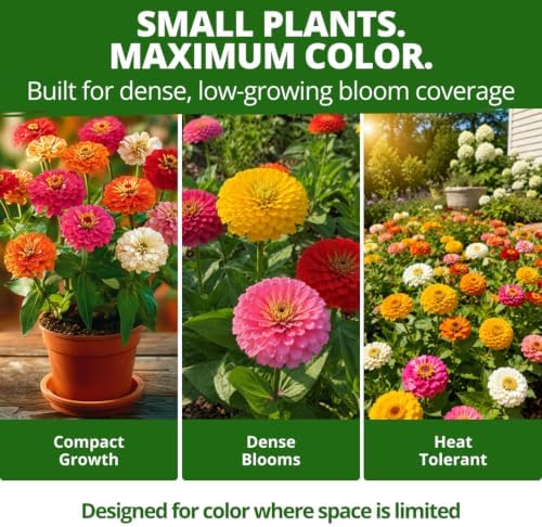 HOME GROWN Thumbelina Zinnia 3,000 Flower Seeds Zinnia elegans - Image 5