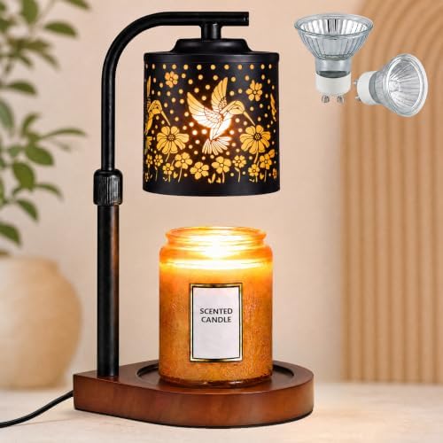 Candle Warmer Lamp with Timer & Dimmer- Electric Wax Melt Warmer with Adjustable Height for Scented Candles, Home Décor Fragrance and House Warming Birthday Gifts for Women Mom by Maromamix