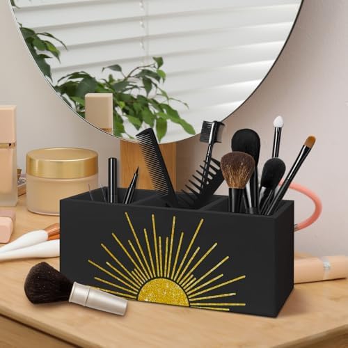 Boho Sunshine Pen Pencil Holder for Desk, Boho Office Decor, Gold Minimalist Sun Sunshine Sunrise Sunset Decorative Sign for Home Office Desk Tabletop Decor - Image 4