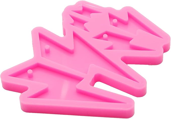 Lightning Shape Resin Earring Mold Silicone Resin Jewelry Molds 4-Cavity Epoxy Resin Casting Molds for Women Earring Crafts DIY Necklace Pendant Resin Mold