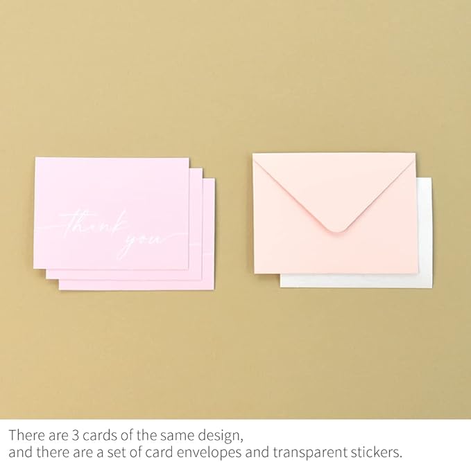 Monolike Day-by-day Card, Thank you-Candy pop - Mix 36 Mini Single cards, 36 envelopes, 36 stickers Package
