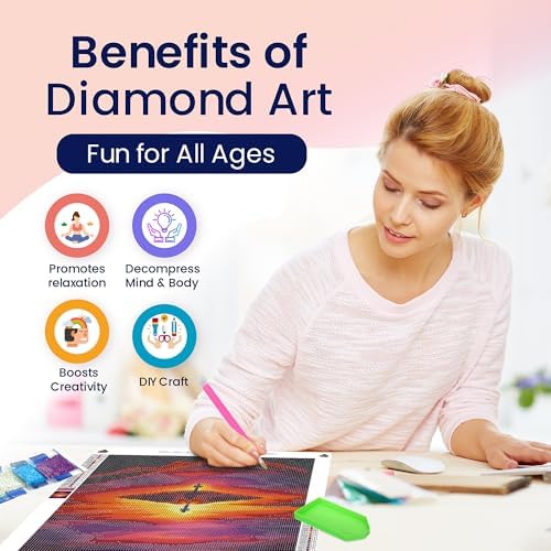 Jesus Diamond Art Kit Sunset Cross 5D Full Round Drill DIY Wall Decor 12x16 - Image 2