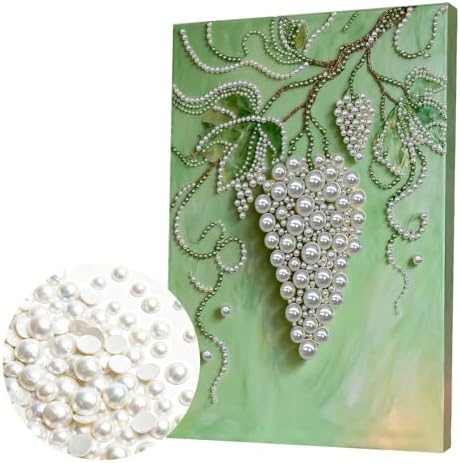 LQCrafK DIY Pearl Art Painting Handcraft Kit for Adults Beginners, Creative Design, Healing Stress-Relieving Home Wall Decoration, with Framed Painting and Tools-Grape by LQCrafK