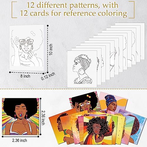 Ctosree 12 Pcs Pre Drawn Canvas for Painting,Women,8 x 10 Inch - Image 3