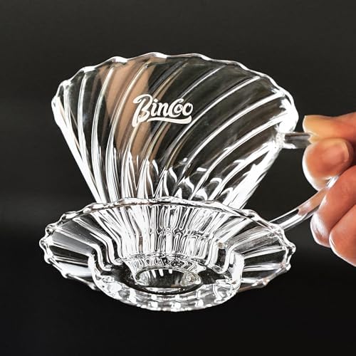 Bincoo Glass Pour Over Coffee Maker Set, All-Glass Borosilicate V-shape 60° Cone Dripper & 500ml Coffee Carafe Server, V-shape 60° Cone Drip Brewer with 50 V02 Filters - Image 3