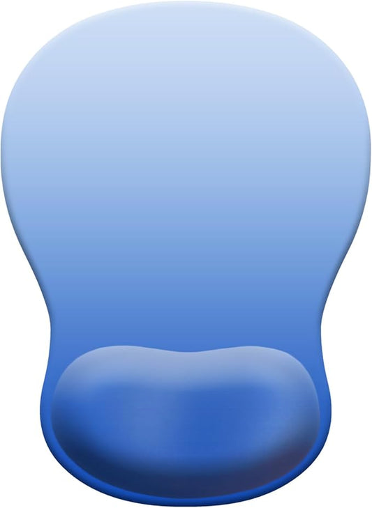 Gel Mouse Pad with Wrist Rest, Ergonomic Concave Wrist Support Mousepad with Non-Slip PU Base & Smooth Surface Comfortable Desk Accessories Mat for Office, Home Gaming and Study (04 Gradient Blue)