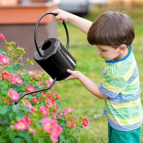 Plant Watering Can, 50 oz / 1500 ml Stainless Steel Metal - Modern Decorative with Long Spout for Indoor Potted Plants, Bonsai, Garden Flowers, Black - Image 7