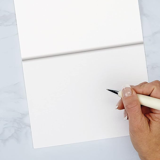 Beige Line Initial on Cream Personalized Note Cards - Set of 24, Envelopes Included, 4.25" x 5.5", Classic Design