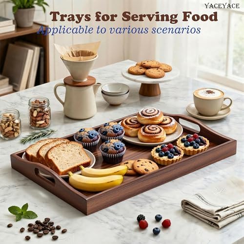 Wood Serving Tray for Ottoman, 15.7"x12"x2" Medium Wodden - Image 6
