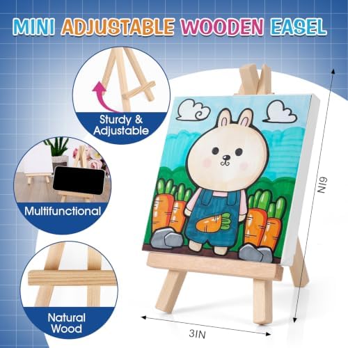 ESRICH 40 Set Mini Canvas Painting Kit, 4x4in Mini Paint Set - Image 3