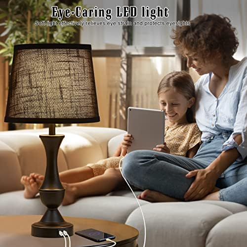 Luvkczc Black Touch Table Lamps Set of 2, 22" Tall Bedside Lamps - Image 4
