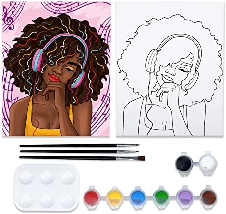 Nuberlic Sip and Paint Pre Drawn Canvas to Paint Kits for Adults Girls by Nuberlic