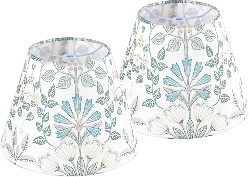 GO&SO Small Printed Floral Lamp Shades Set of 2,5"×9"×6.4" Art Decor Shade by GOSO
