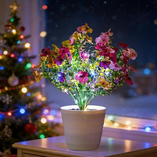Artificial Multicolor Flower Lamp Night Light for Bedroom Shop Wedding Home Decor Gifts for Women Mom Daughter Grandma Girlfriend Coworker Friend Birthday Christmas Valentines Mothers Day - Image 5