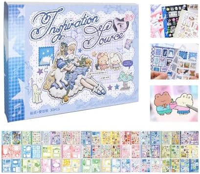 Japanese Sticker Book for Journal Supplies, Anime Girl Scrapbook Stickers by Lciyioc