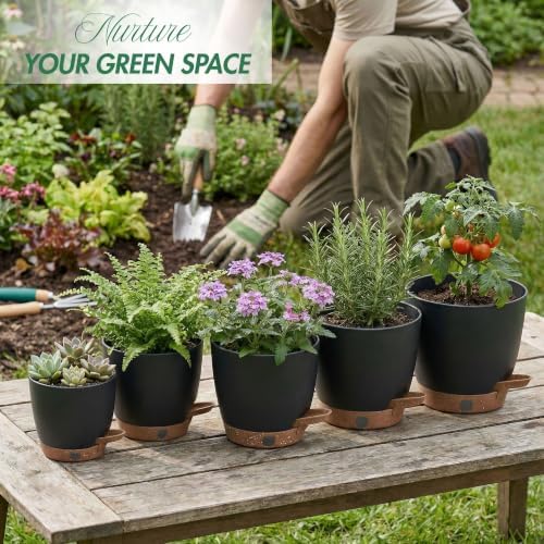 Self Watering Pots for Inoor/ Ourdoor Plants 5/5.5/6/6.5/7" Flower Pot - Image 6