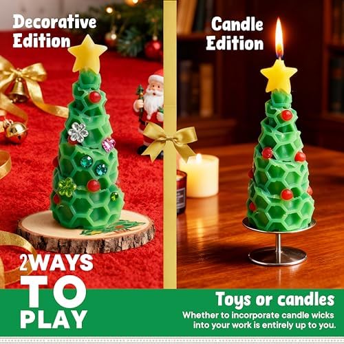 SMEAGOLORIYA Moldable Wax Candle Craft Kit - DIY Sculpting Set with 10 Colorful Sheets, Paints, Stickers & Wooden Display Stand - Creative Gift for Family Activity, Hobby Project - Image 3